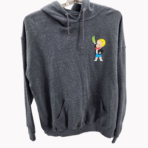 Richie Rich Pullover Hoodie Character Print Kangaroo Pocket Gray Nwot - Picture 2 of 7